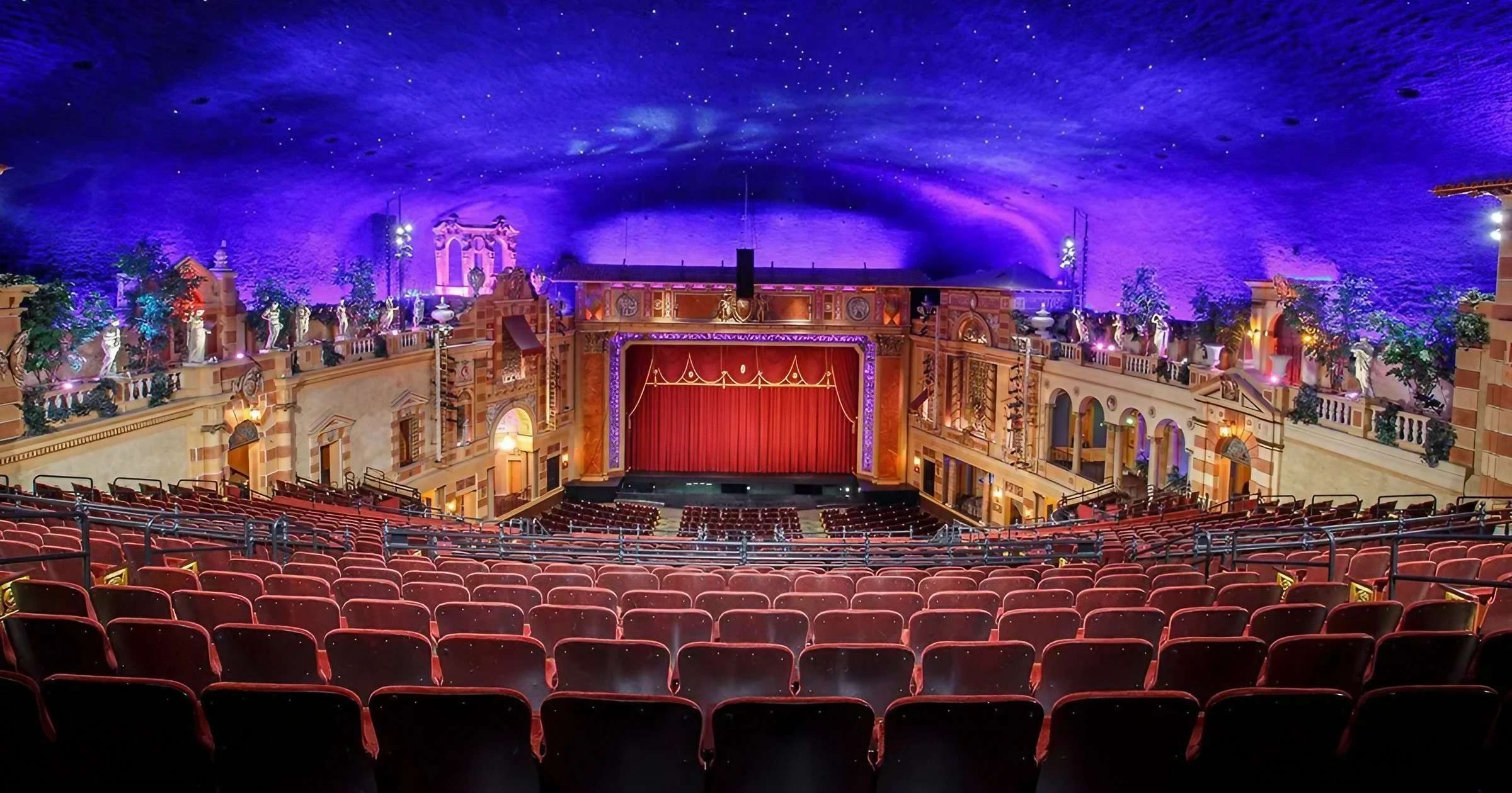 Decorated and colorful interior of the Saenger Theatre in New Orleans