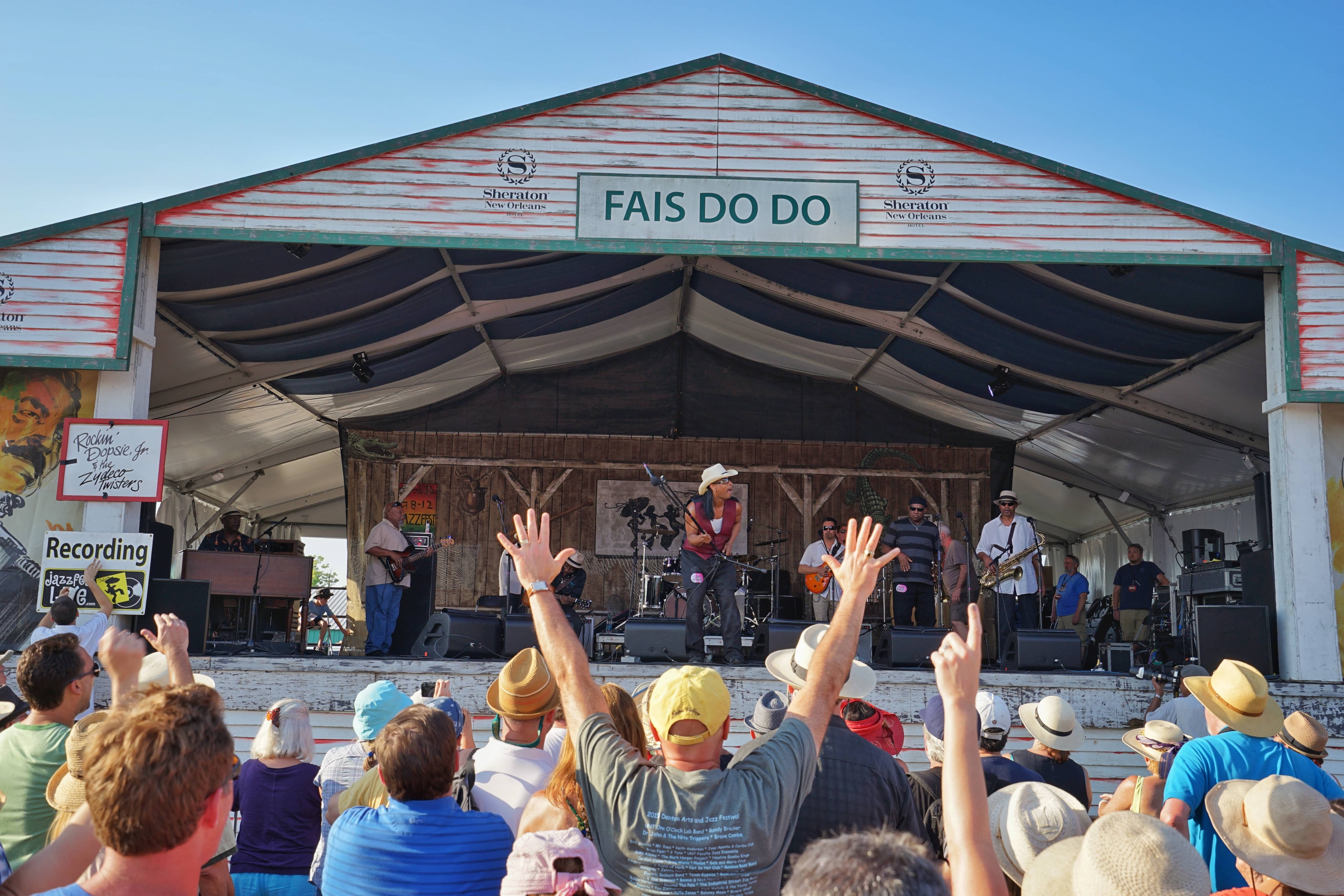 Live music stage at a New Orleans summer festival