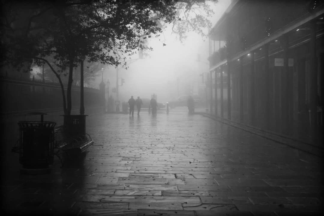 foggy and spooky french quarter