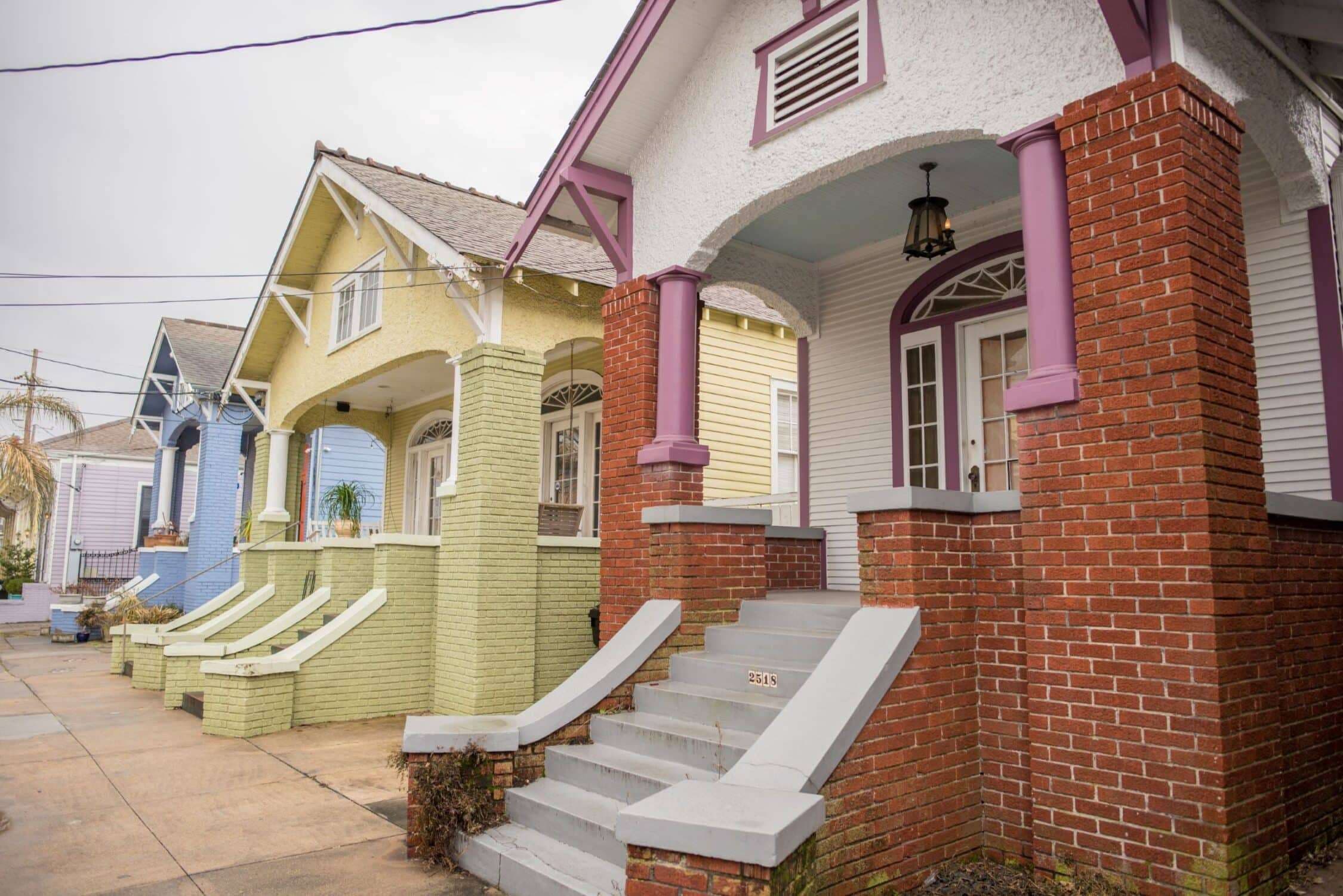 Houses in the Marigny-Bywater area of New Orleans