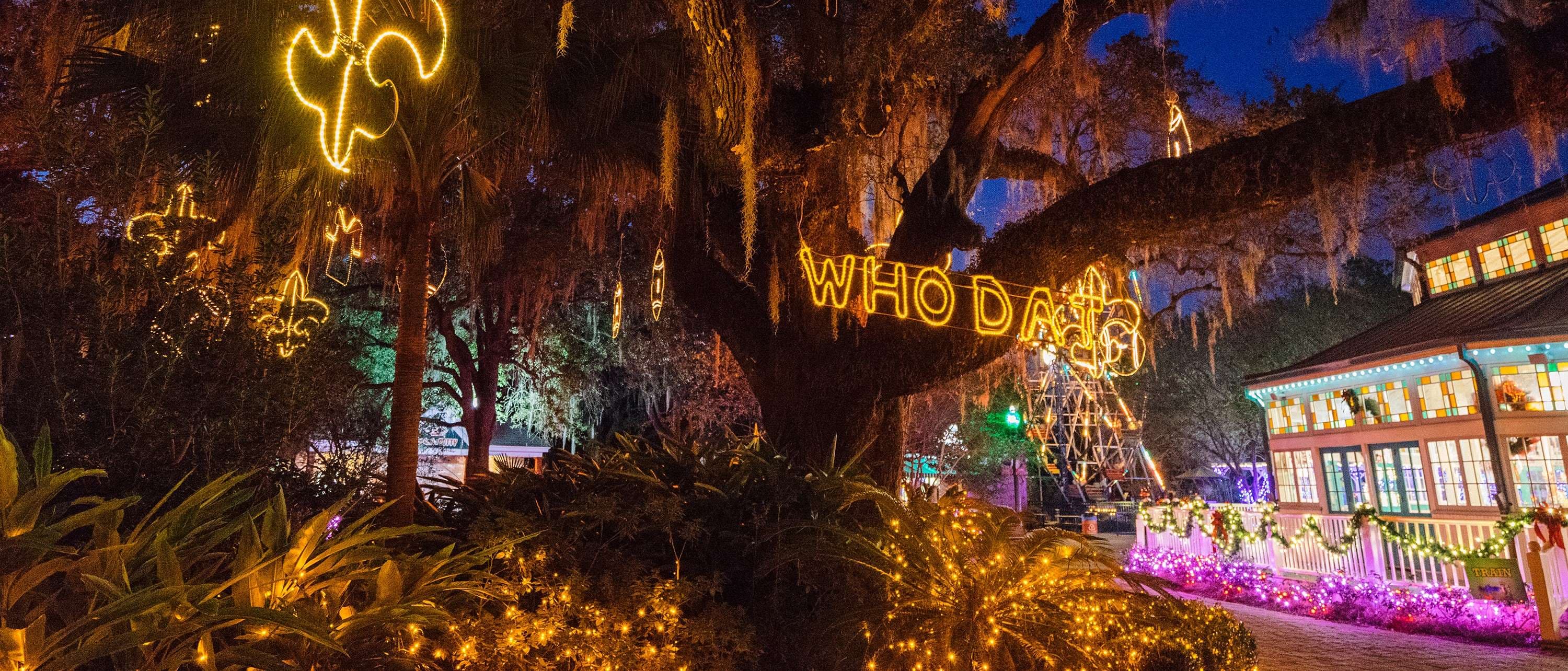 Celebration in the Oaks displays during Christmas in New Orleans