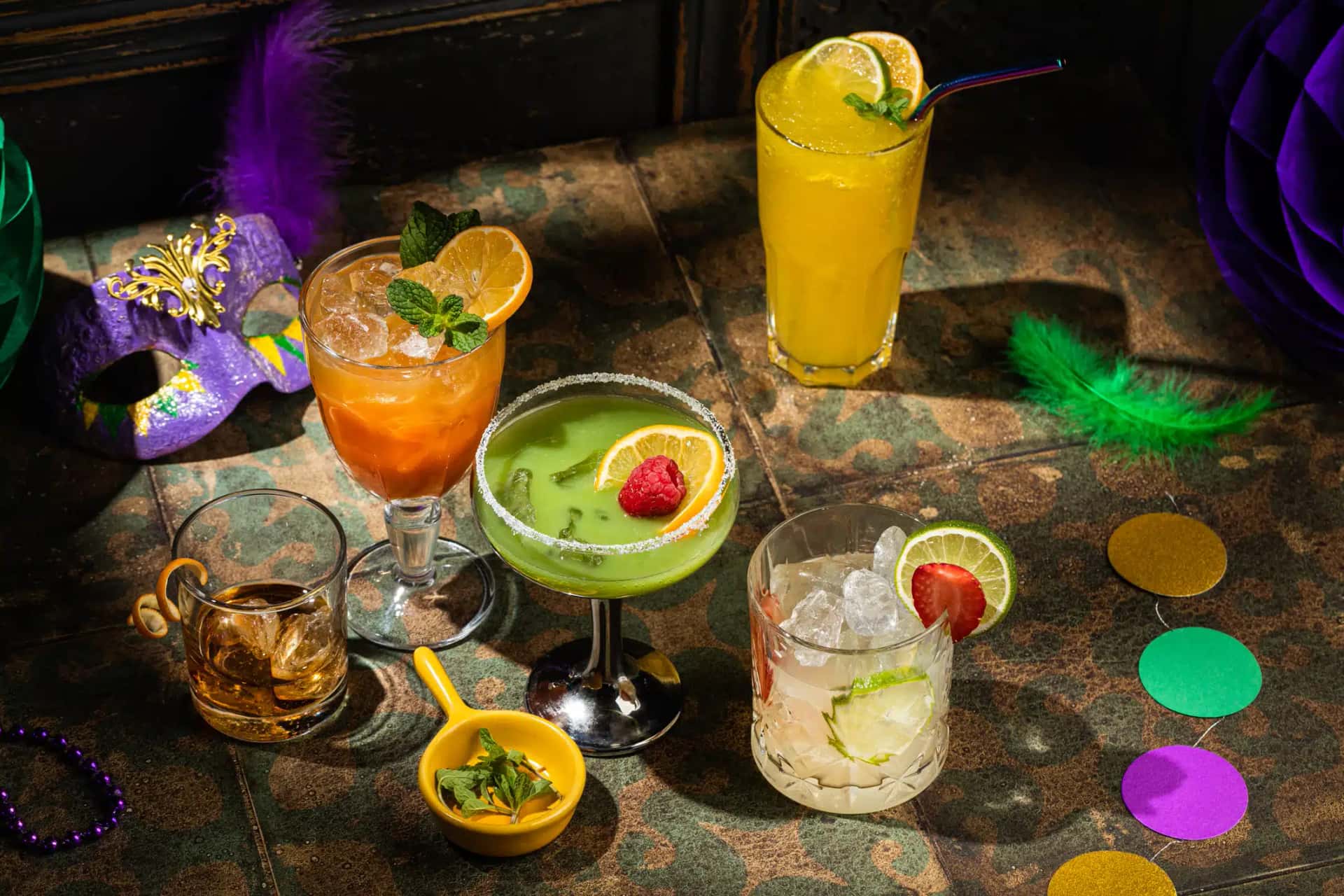 Cocktails served on a New Orleans history and spirits tour