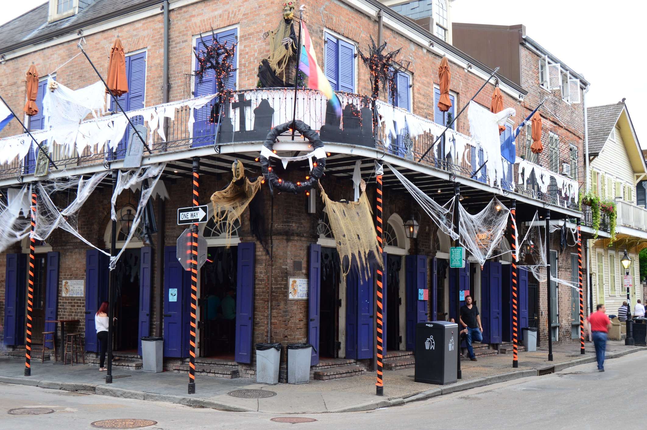 decorated balcony in the French Quarter for Halloween in new orleans